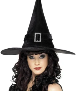 Smiffy's Womens Witch Hat With Silver Buckle