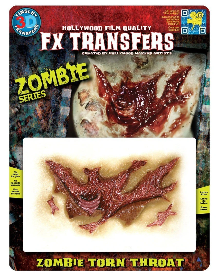 Tinsley Transfers Buy Costumes Zombie Torn Throat Scar Halloween Horror Makeup 3D FX Transfers 5 Tinsley Transfers Buy Costumes Zombie Torn Throat Scar Halloween Horror Makeup 3D FX Transfers