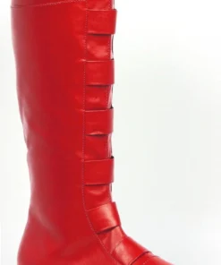 Ellie Shoes Superhero Red Men's Hire Costume Boots