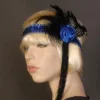 Interalia Rose Flapper Headband Deluxe Blue