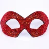 Carta Alta Colombina Red And Black Rhinestone Venetian Mask Womens
