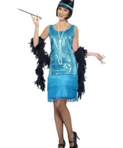 Smiffy's Womens Flirty Flapper 1920s Blue Costume For Women
