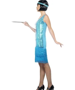 Smiffy's Womens Flirty Flapper 1920s Blue Costume For Women