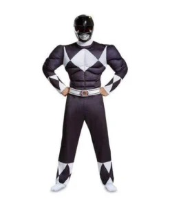 Disguise Mens Power Rangers Mighty Morphin Black Ranger Adult Costume