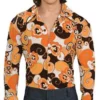 Disguises Disco 70s Mens Costume Hire Shirt Orange Floral