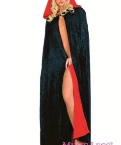 Music Legs Medieval Cape Deluxe Reversible Hooded Velvet For Sale Womens