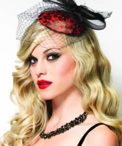 Disguises Fascinator Red And Black Womens Hire Costume Accessory