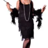 Disguises Flapper Black Full Fringing Long Flapper Women's 1920's Hire Costume