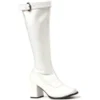 Ellie Shoes Womens Gogo Boots Wide Calf White For Hire