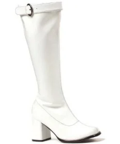 Ellie Shoes Womens Gogo Boots Wide Calf White For Hire