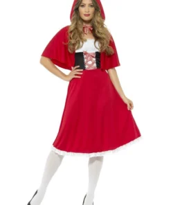 Smiffy's Womens Red Riding Hood Vintage Adults Book Week Fairytale Costume