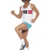 Smiffy's Mens Running 1970's Men's Costume 1980's Fancy Dress Outfit
