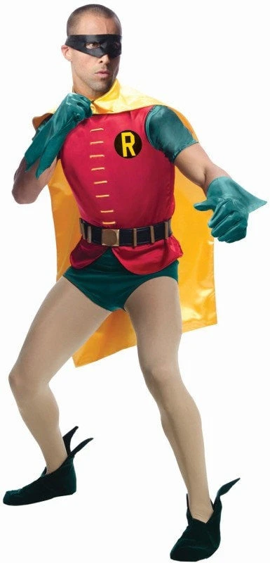 Rubie's Mens Robin Batman Classic TV Series Adult Hire Costume 1960's Fancy Dress 3 Rubie's Mens Robin Batman Classic TV Series Adult Hire Costume 1960's Fancy Dress