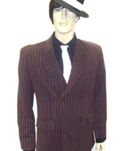 Disguises Mens Gangster Brown Pin Stripe Men's 20's Hire Costume