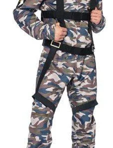 Leg Avenue Paratrooper Camouflage Jumpsuit Mens Costume Hire
