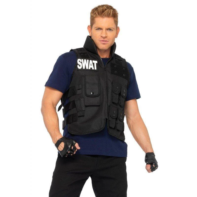Leg Avenue Police SWAT Commander Mens Adult Costume Police Vest FBI Jacket 5 Leg Avenue Police SWAT Commander Mens Adult Costume Police Vest FBI Jacket