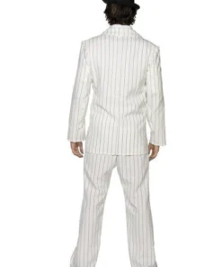 Smiffy's Gangster White Pin Striped Costume Suit