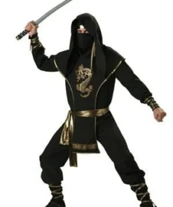 Disguises Ninja Gold Mens Costume Hire