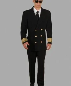Creative Costuming Pilot Airline Captain's Uniform Men's Hire Costume Mens