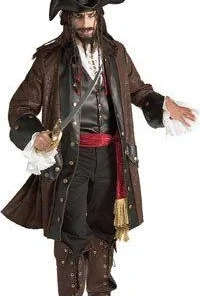 Disguises Pirate Captain Caribbean Mens Costume Hire