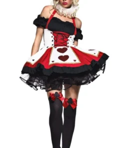 Leg Avenue Queen Of Hearts Womens Hire Costume Royal Flush