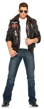 Disguises Top Gun Men's Bomber Jacket Mens Hire Costume 3 Disguises Top Gun Men's Bomber Jacket Mens Hire Costume