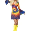 Smiffy's Retro 1960's Tie Dye Womens Costume 2 Smiffy's Retro 1960's Tie Dye Womens Costume