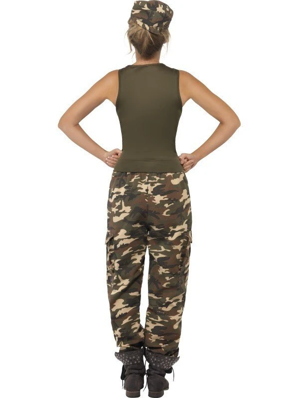 Smiffy's Army Khaki Camouflage Women's Costume Womens 4 Smiffy's Army Khaki Camouflage Women's Costume Womens
