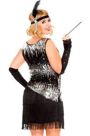 Music Legs Fearless Flapper Gatsby Flapper Black Plus Size Womens Costume 4 Music Legs Fearless Flapper Gatsby Flapper Black Plus Size Womens Costume