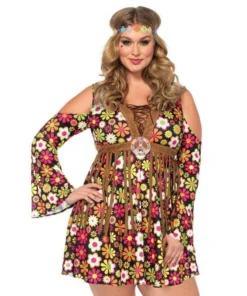 Leg Avenue Go Go Starflower Hippie Plus Size Womens Hire Costume