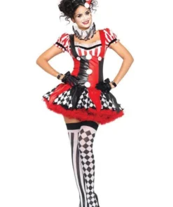 Leg Avenue Harlequin Clown Adult Hire Costume