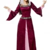 Smiffy's Maid Marion Magenta Medieval Costume Womens