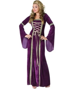Disguises Lady Of The Court Renaissance Purple Medieval Adult Hire Costume