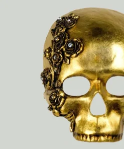 Carta Alta Skull Rose Gold Venetian Handmade Masquerade Mask 7 Carta Alta Skull Rose Gold Venetian Handmade Masquerade Mask