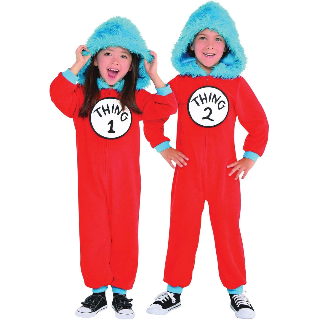 Amscan Dr Seuss Thing 1 And Thing 2 Children's Costume Kids 3 Amscan Dr Seuss Thing 1 And Thing 2 Children's Costume Kids