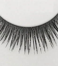 Carnival Products Womens Glitters False Eyelashes Black And Silver