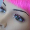 Carnival Products Beads Pink False Eyelashes Black Womens