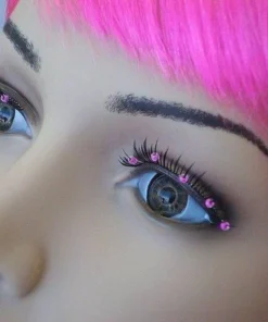 Carnival Products Beads Pink False Eyelashes Black Womens
