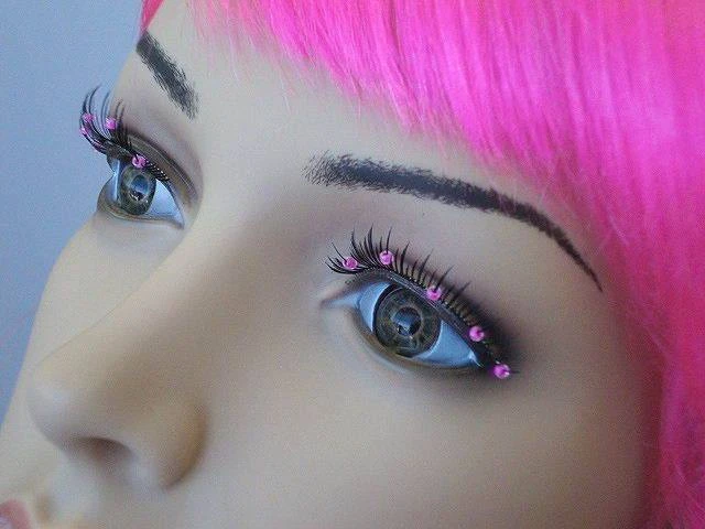 Carnival Products Beads Pink False Eyelashes Black Womens 3 Carnival Products Beads Pink False Eyelashes Black Womens