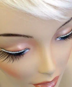 Carnival Products Glitter Trim Silver False Eyelashes Black