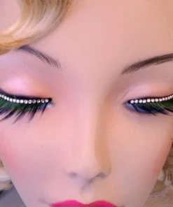 Carnival Products Womens Tint And Crystals Blue Eyelashes Black