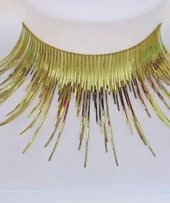 Carnival Products Dramatic Gold Tinsel False Eyelashes Womens