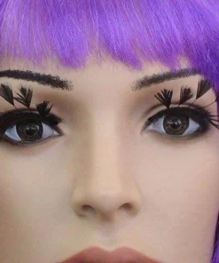 Carnival Products Feather Tips False Eyelashes Black Womens
