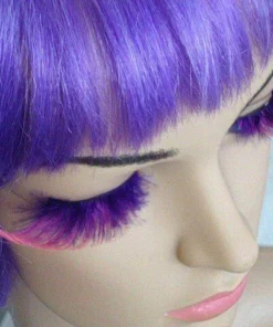 Carnival Products Feathery Large Purple False Eyelashes Womens