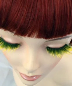 Carnival Products Eyelashes Yellow And Black Feathers