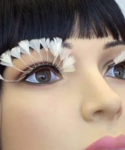 Carnival Products Feather White False Eyelashes