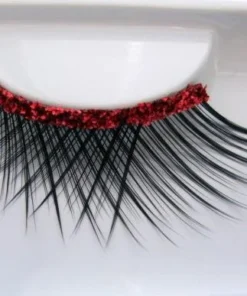 Carnival Products Glitter Trim Red False Eyelashes Womens