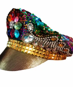 Sweidas Burning Man Sequined Rainbow Festival Hat