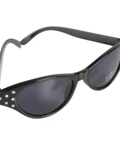 Tomfoolery Cat Eye 50s Black Sunglasses With Diamantes
