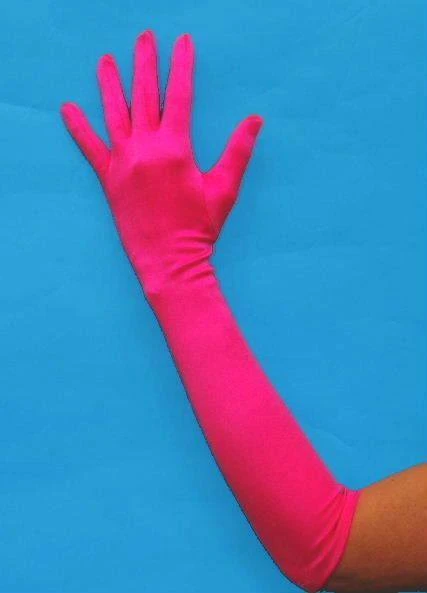 Carnival Products Twenty's Bright Pink Satin 1920's Costume Gloves 3 Carnival Products Twenty's Bright Pink Satin 1920's Costume Gloves
